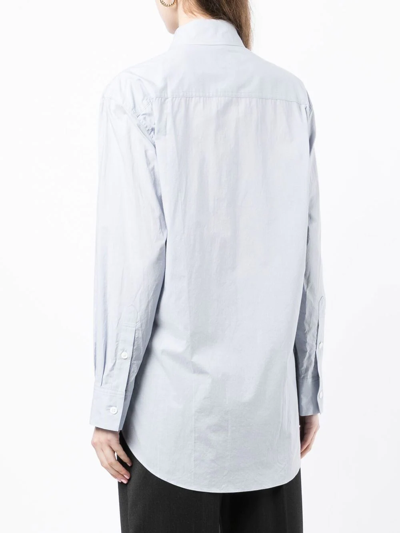 Shop Yohji Yamamoto Drape-pocket Shirt In Blue