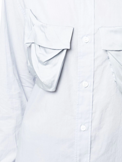 Shop Yohji Yamamoto Drape-pocket Shirt In Blue