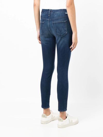 Shop Mother Skinny-cut Cropped Jeans In Blau