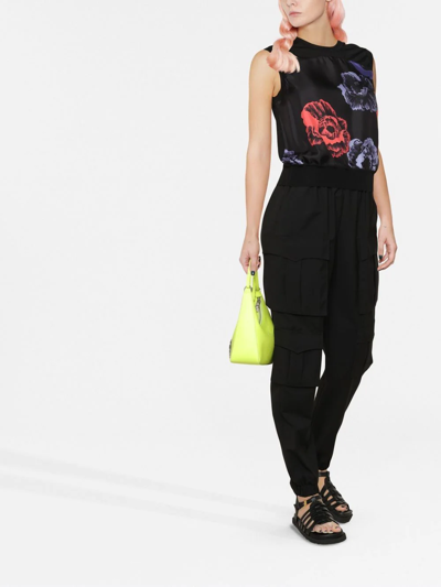 Ferragamo Floral-print Sleeveless Top In Schwarz