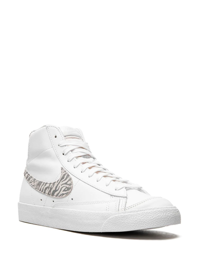 Nike Blazer Mid 77 Sneakers In White And Zebra Print In White
