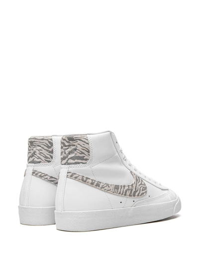 Nike Blazer Mid 77 Sneakers In White And Zebra Print In White