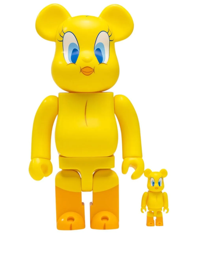 Shop Medicom Toy X Warner Bros Be@rbrick Tweety 100% And 400% Figure Set In Yellow