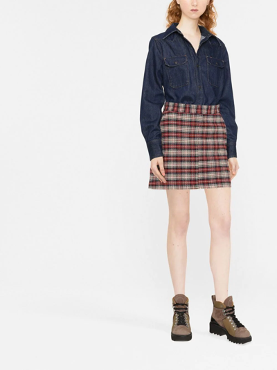 Shop See By Chloé Plaid A-line Mini Skirt In Rot