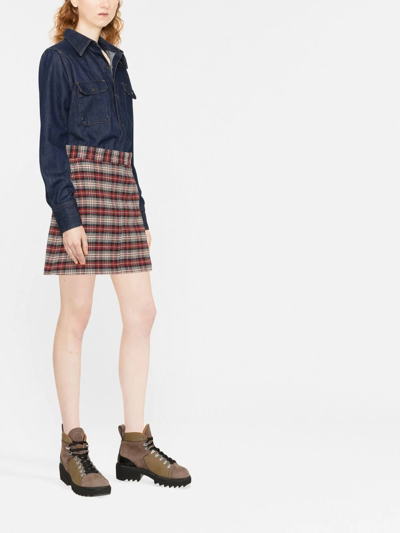 Shop See By Chloé Plaid A-line Mini Skirt In Rot