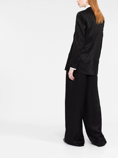 Fendi Ff Monogram Double-breasted Blazer In Schwarz