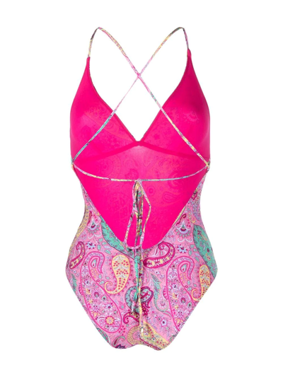 Shop Etro Paisley-print Swimsuit In Rosa