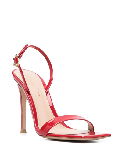Gianvito Rossi Ribbon Strap-detail Open-toe Sandals In Red