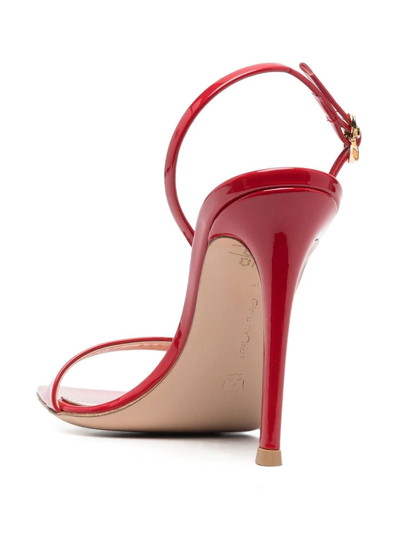 Gianvito Rossi Ribbon Strap-detail Open-toe Sandals In Red