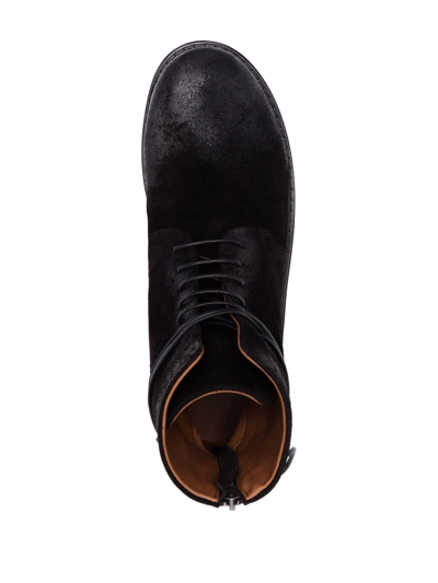 Marsèll Wrap Ankle Round Toe Textured Boots In Schwarz