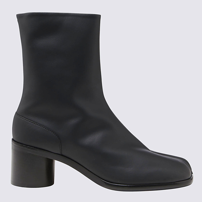 Shop Maison Margiela Black Leather Tabi Boots