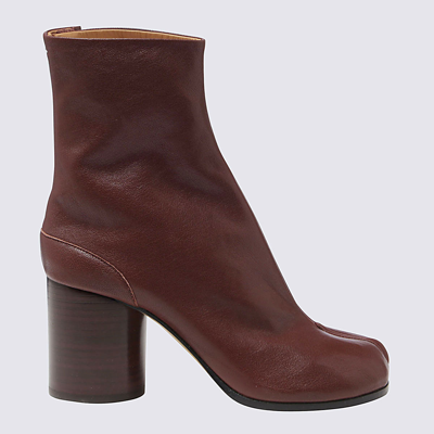 Shop Maison Margiela Brown Leather Tabi Boots