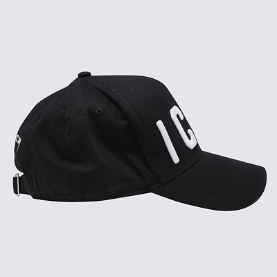 Shop Dsquared2 Black Cotton Icon Baseball Cap