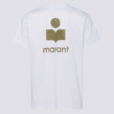 Shop Isabel Marant White Cooton Shirt In Khaki/white