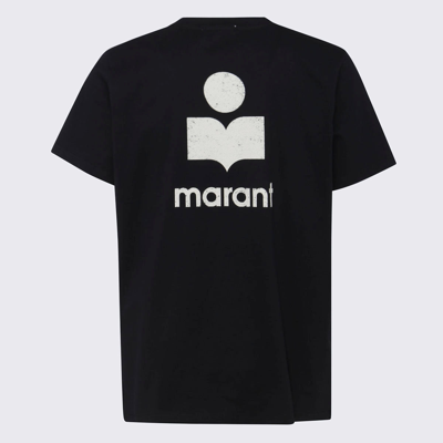 Shop Isabel Marant Black Cotton T-shirt In Black/ecru