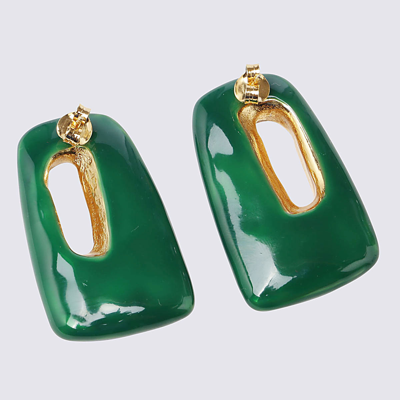 Shop Marni Green Brass Earings.