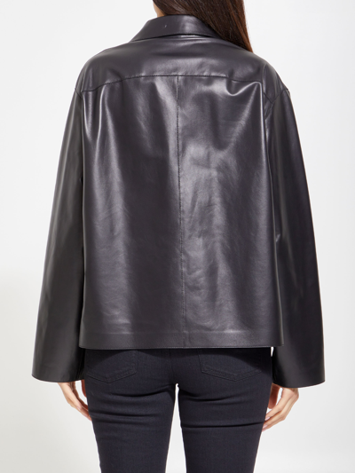 Shop Loewe Anagram Leather Jacket In Black