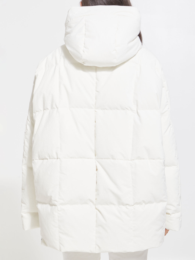 Shop Jil Sander Oversized White Down Jacket