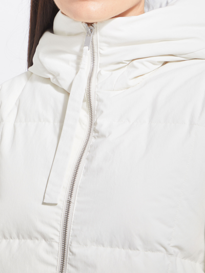 Shop Jil Sander Oversized White Down Jacket