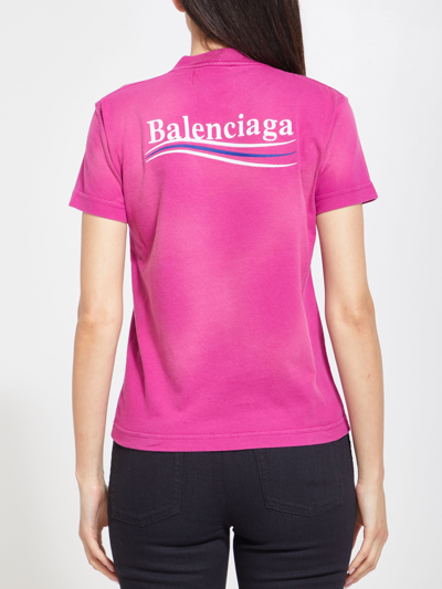 Shop Balenciaga Political Campaign T-shirt In Fuxia