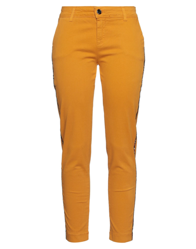 Shop Siste' S Siste's Woman Pants Ocher Size 8 Cotton, Elastane In Yellow