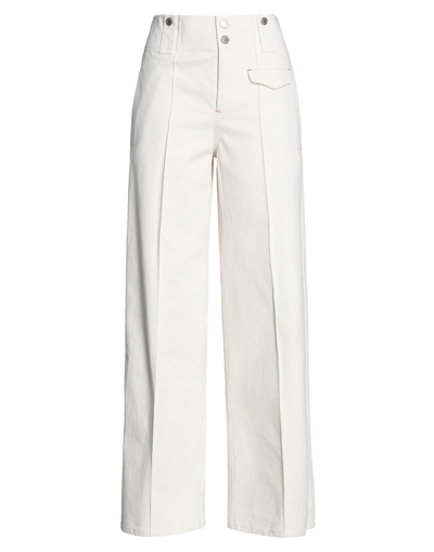 Shop Isabel Marant Woman Jeans Ivory Size 4 Cotton
