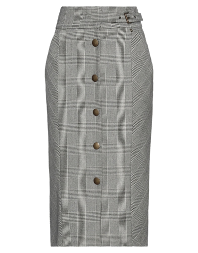 Shop Twinset Woman Midi Skirt Dove Grey Size 2 Wool, Polyester, Viscose, Elastane