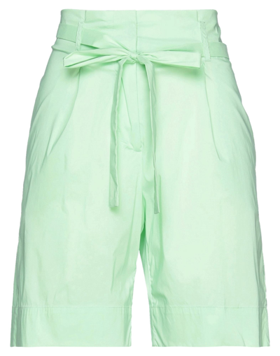 Shop Liviana Conti Woman Shorts & Bermuda Shorts Light Green Size 6 Cotton, Polyamide, Elastane