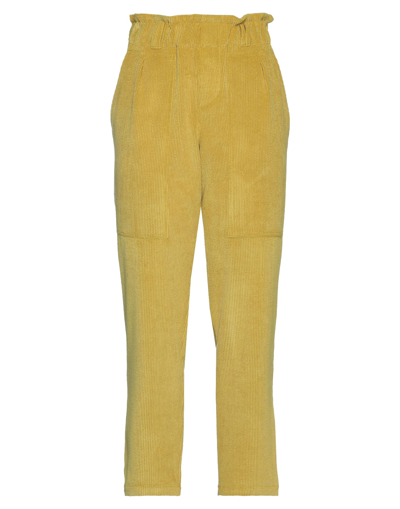 Shop Le Noir Woman Pants Ocher Size 8 Polyester, Polyamide, Elastane In Yellow