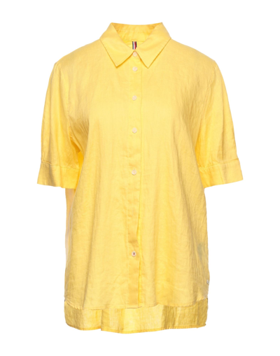 Shop Tommy Hilfiger Woman Shirt Yellow Size 4 Linen