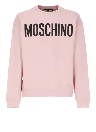 Shop Moschino Sweatshirt With Logo In Fantasia Rosa