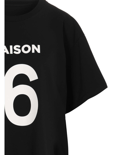 Shop Mm6 Maison Margiela Logo T-shirt In Black