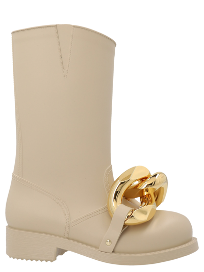 Shop Jw Anderson Maxi Chain Boots In Beige