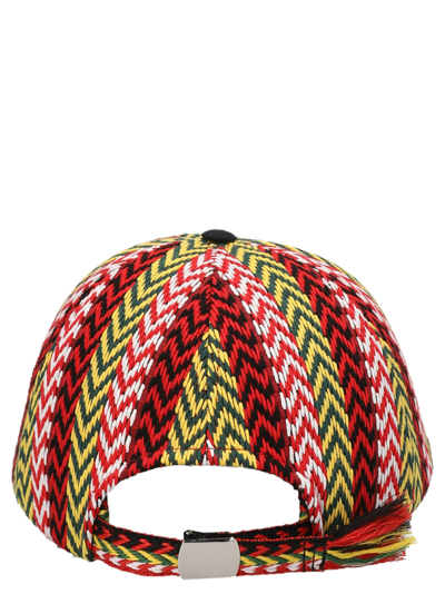 Shop Lanvin Jacquard Curb Cap In Multicolor
