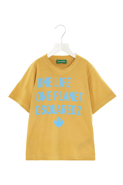 Shop Dsquared2 One Life One Planet T-shirt In Yellow