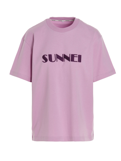 Shop Sunnei Logo T-shirt In Pink