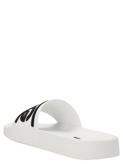 Shop Dolce & Gabbana Logo Slides In White/black