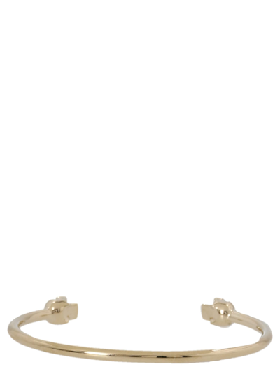 Shop Alexander Mcqueen Thin Skull Bracelet In Gold