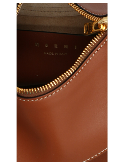 Shop Marni Milano Small Shoulder Bag In Brown