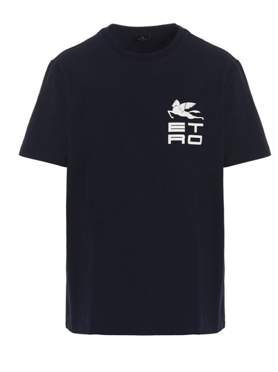 Shop Etro Logo T-shirt In Blue