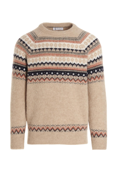 Shop Brunello Cucinelli Patterned Sweater In Multicolor