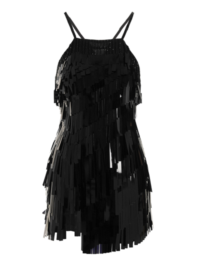 Attico Mini Sequined Dress In Black