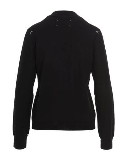Shop Maison Margiela Stitching Detail Sweater In Black