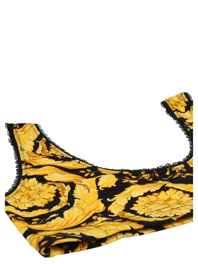 Shop Versace Barocco Bra In Multicolor