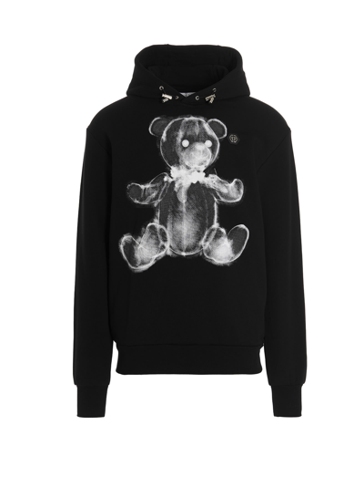 Shop Philipp Plein Logo Teddy Rx Hoodie In Black