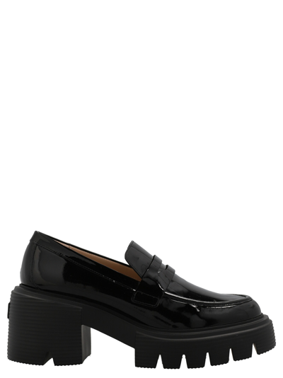 Shop Stuart Weitzman Soho Loafers In Black