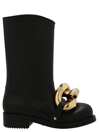 Shop Jw Anderson Maxi Chain Boots In Black