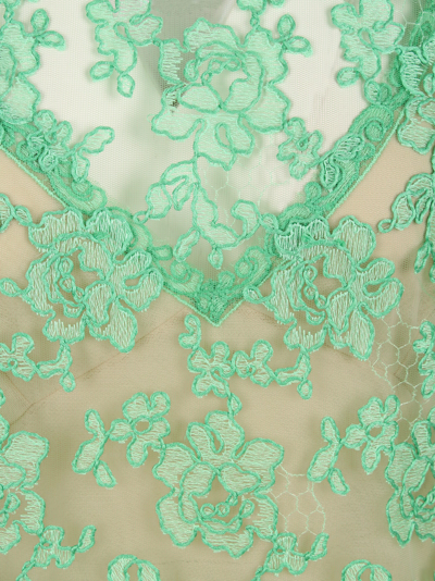 Shop Ermanno Scervino Midi Lace Dress In Green
