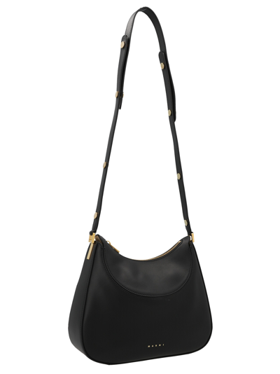 Shop Marni Milano Small Shoulder Bag In Black
