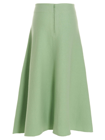Shop Jil Sander Wool Skirt In Green